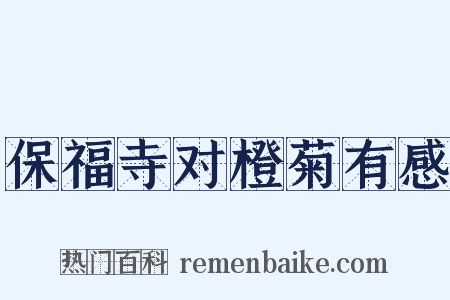 保福寺对橙菊有感是什么意思的图片
